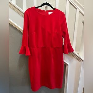 Red Donna Morgan bell-sleeve dress